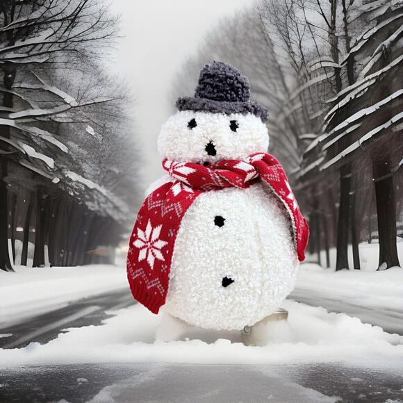 Pottery Barn Cozy Archie Snowman Shaped Pillow Plush Christmas Holiday Decor - Picture 1 of 7